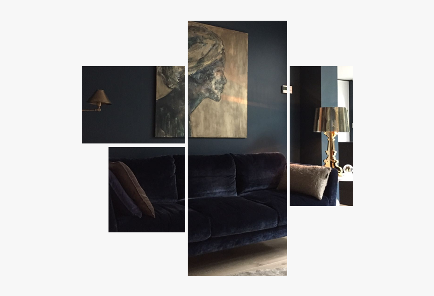 Residential Interior Design - Dark Wall Colour Ideas, HD Png Download
