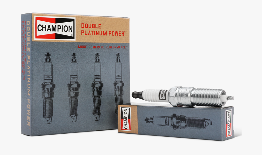 Package View Double Platinum Spark Plug By Champion - Champion Spark Plugs, HD Png Download