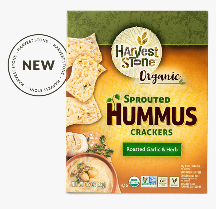 Sprouted Hummus Roasted Garlic & Herb - Hummus Crackers Roasted Garlic, HD Png Download