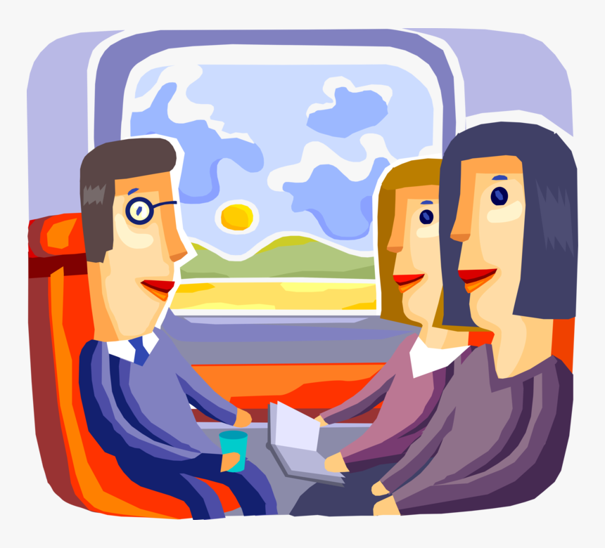 Vector Illustration Of Passenger Commuter Travelers - Illustration, HD Png Download