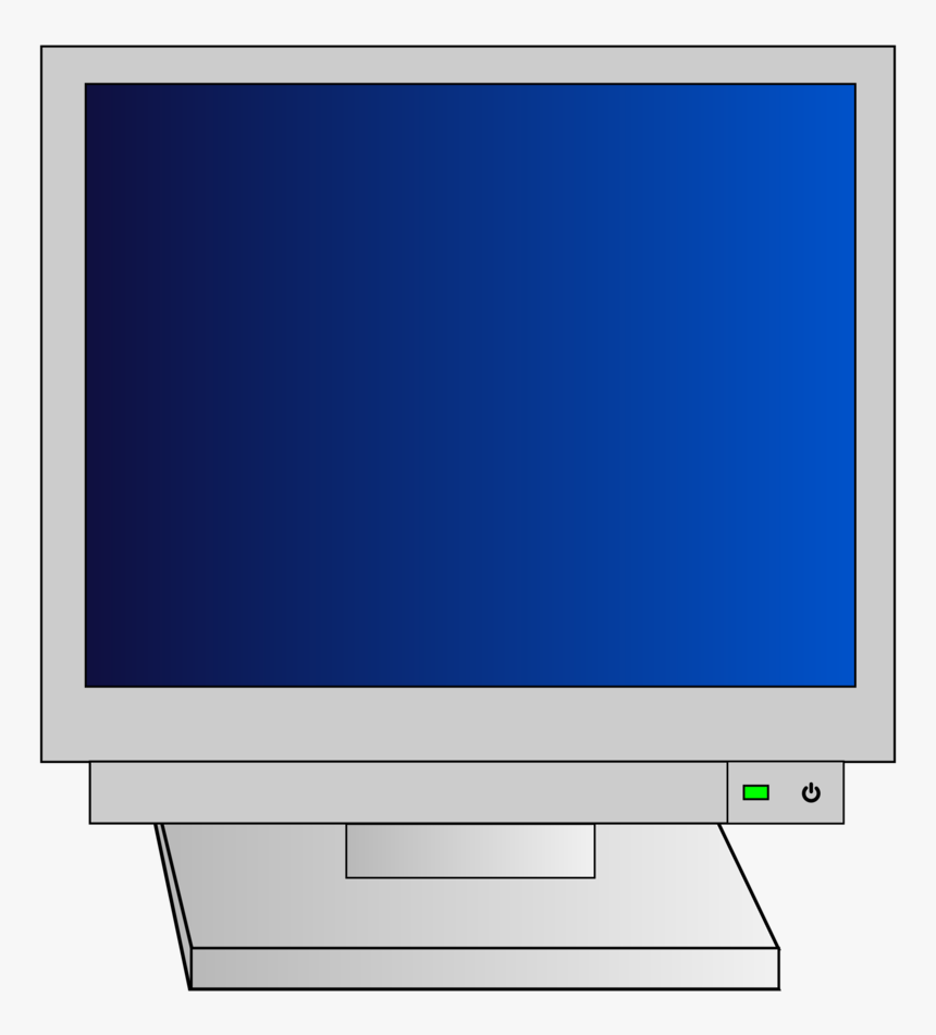 Crt Monitor With Power Light - Crt Monitor Vector, HD Png Download