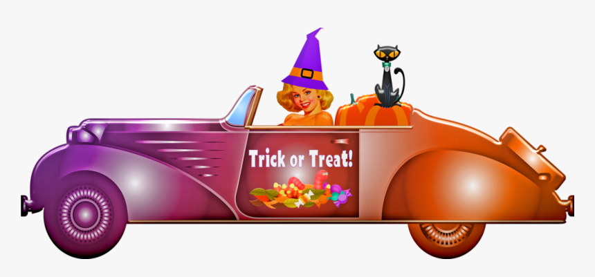 Halloween Witch Car, HD Png Download