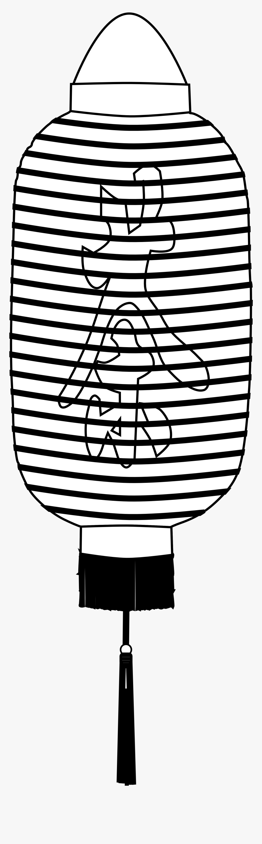 Chinese Lantern Chinese Lantern Black White Line Chinese - Chinese Paper Lanterns Black And White, HD Png Download
