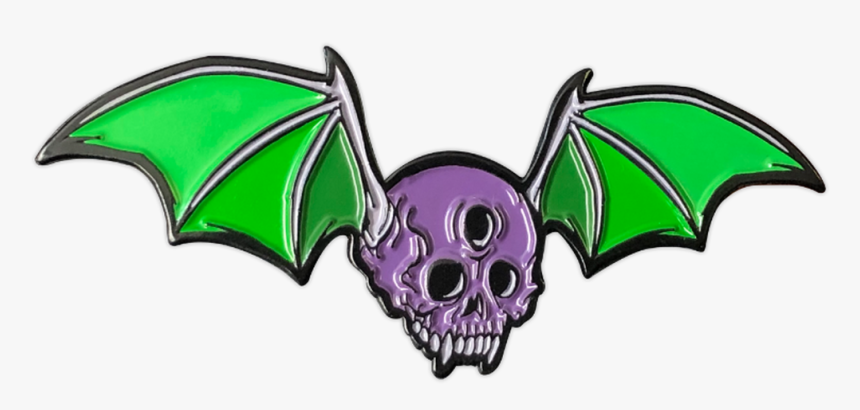 Skull Bat Enamel Pin By Seventh - Cartoon, HD Png Download