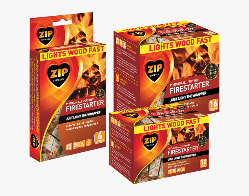 Zip Premium All Purpose Firestarters Wood Fire Starter Cubes, HD Png