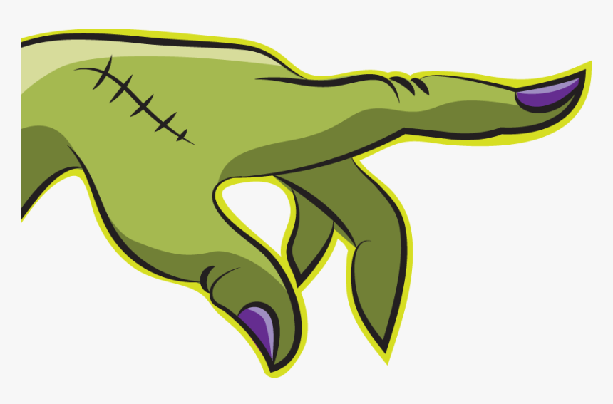 Zombie Hand - Cartoon, HD Png Download
