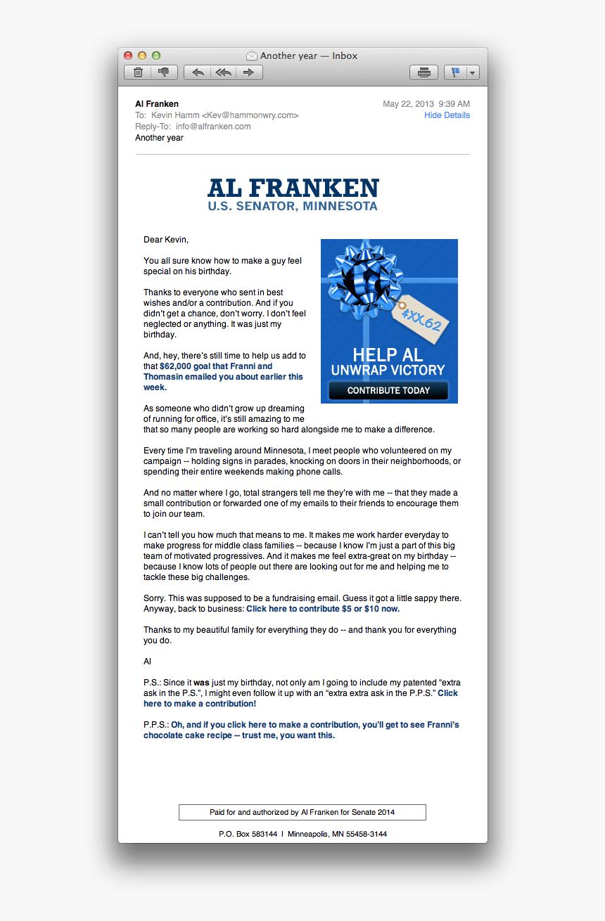Al Franken S Email Today, May 22, - Bathstore, HD Png Download