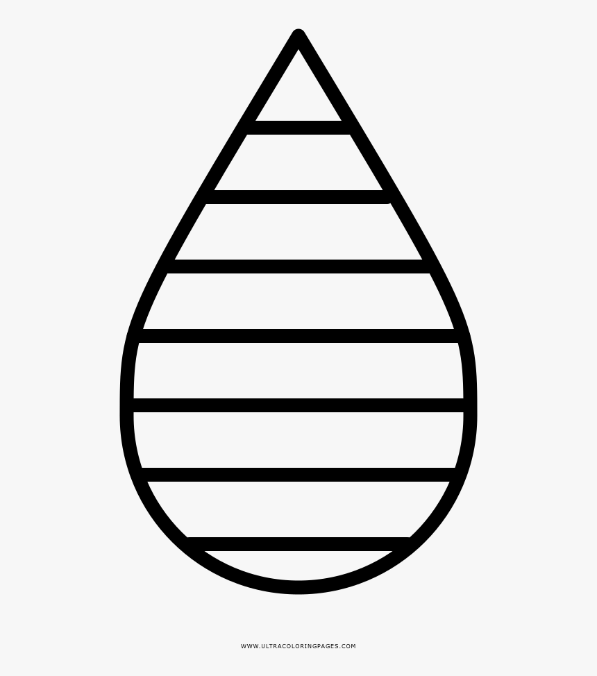 Gota De Agua Forrada Página Para Colorear - Circle With Horizontal Lines, HD Png Download