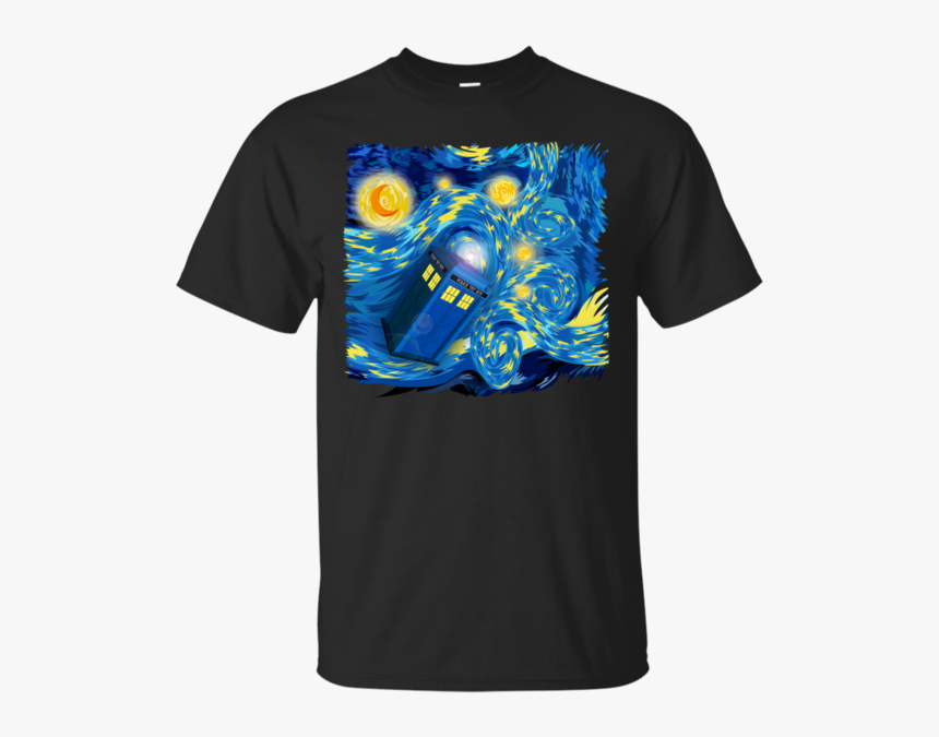 Beautiful Blue Phone Booth Starry Night Digital Art - T-shirt, HD Png Download