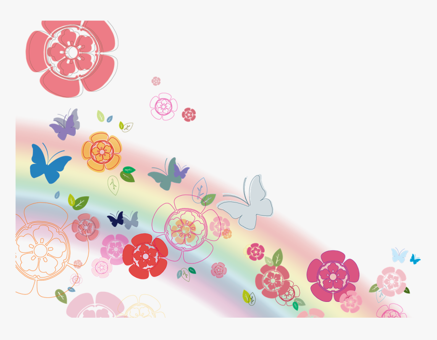 Fondo Flores Y Mariposas Png, Transparent Png