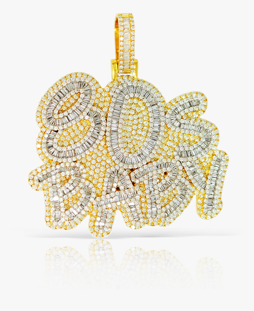 80 S Baby Baguette Diamond Pendant - Needlework, HD Png Download