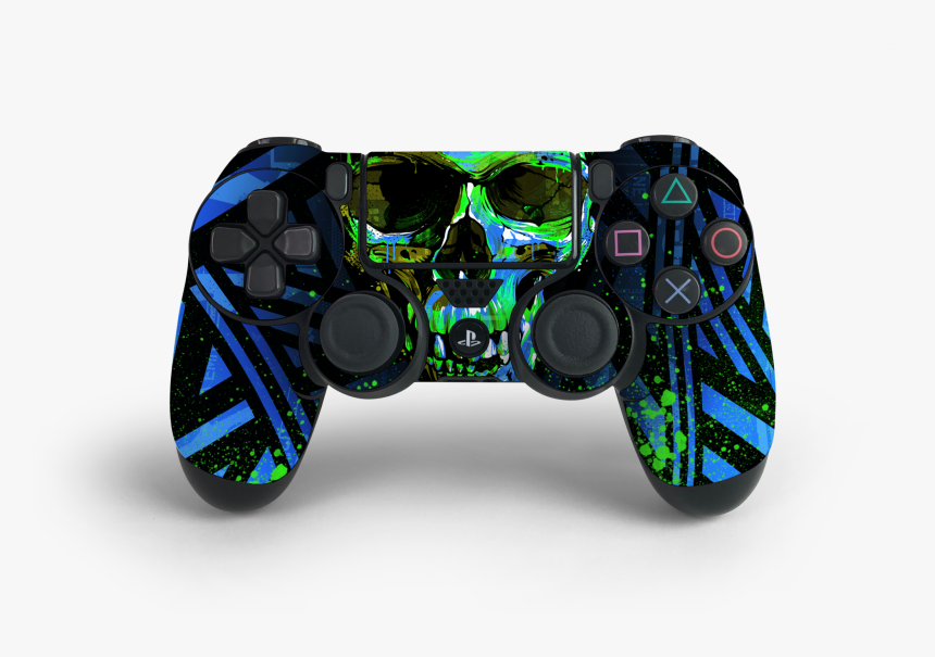 Ps4 Controller Blue Cyber Skull Decal Kit 
 Class Lazyload, HD Png Download