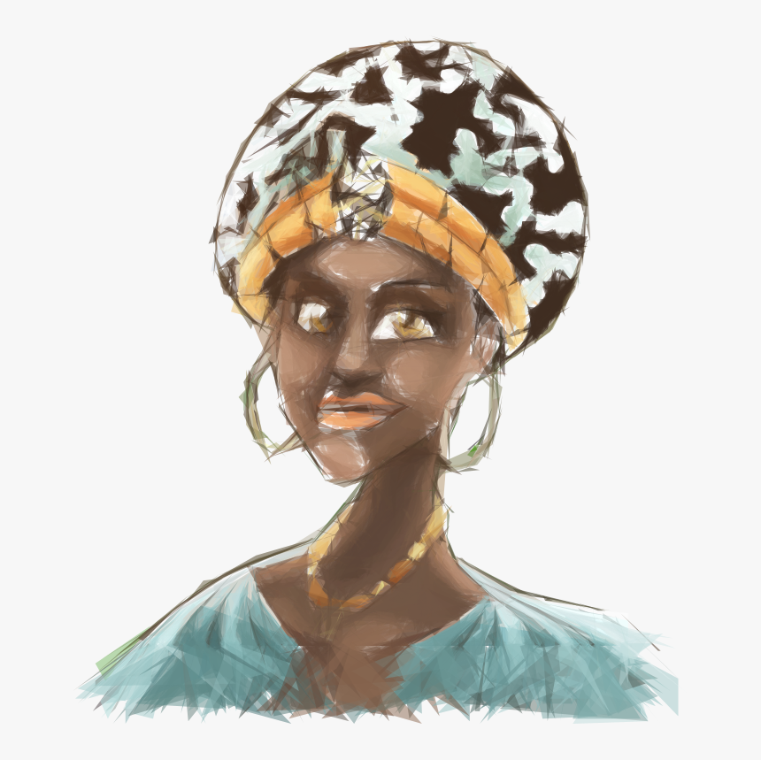 African Woman Illustration Geometric - African Girl Style Png, Transparent Png