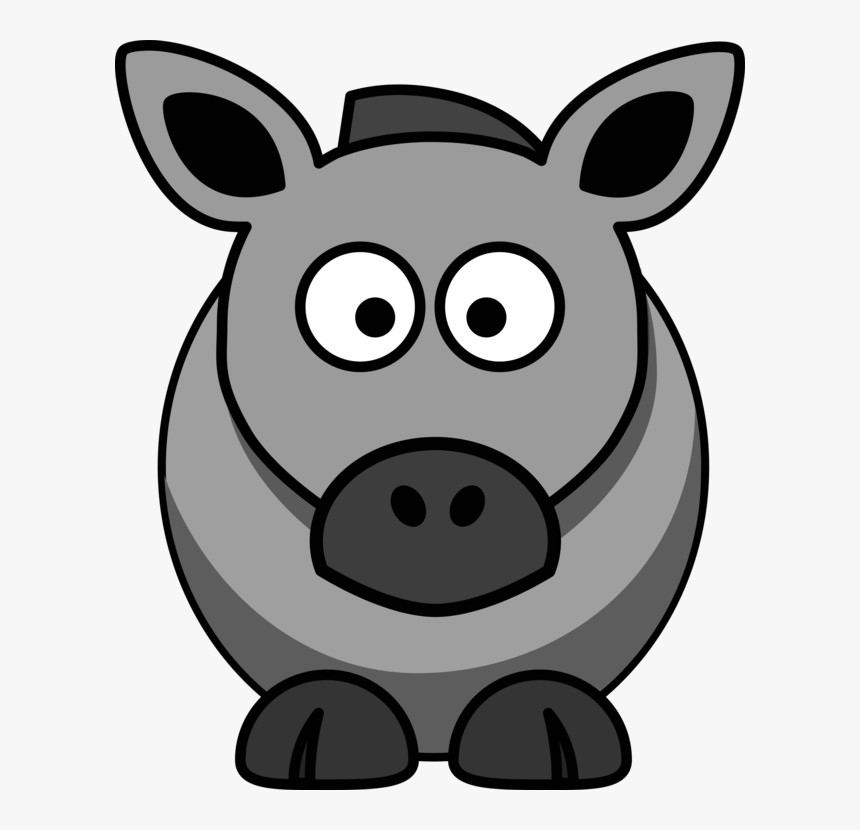 Head,horse Like Mammal,wildlife - Cartoon Donkey Clip Art, HD Png Download