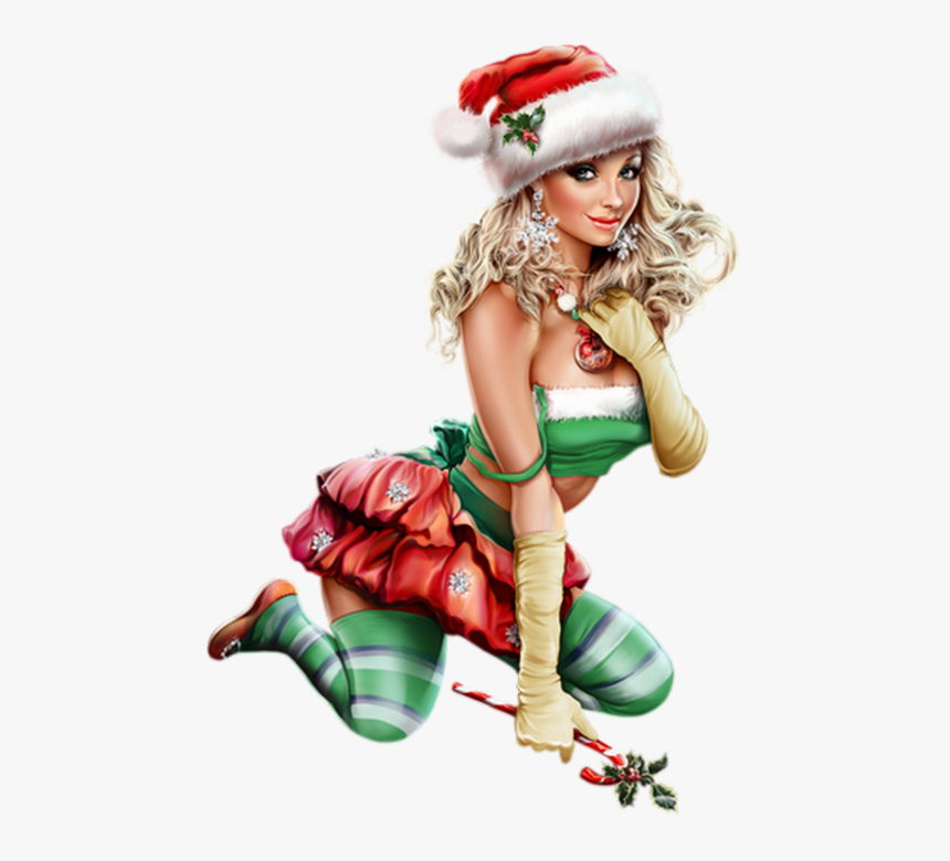 Portable Network Graphics Christmas Day Woman Character - Santa Girl Png, Transparent Png