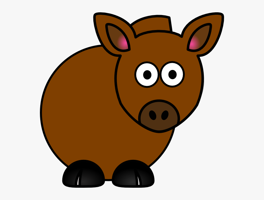 Cute Horse Svg Clip Arts - Cartoon Brown Horse Clipart, HD Png Download