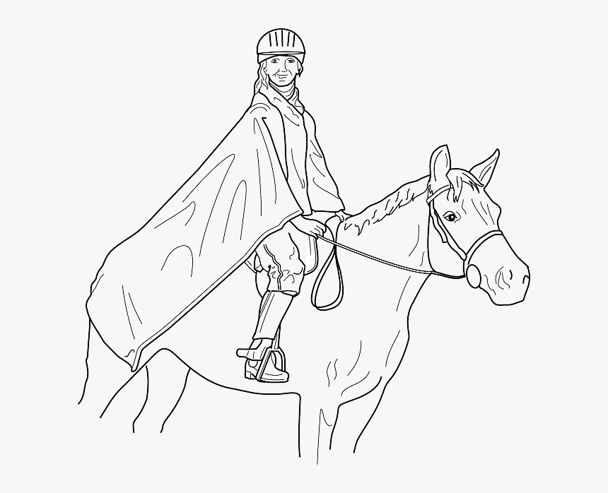 Outline, Man, Cartoon, Horse, Horses, Draw, Animal, HD Png Download