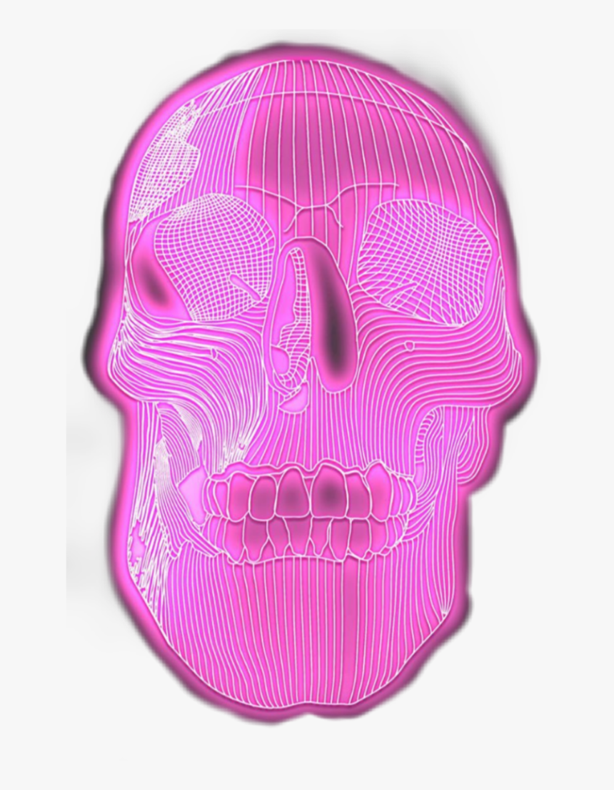 5sos4 Neon Pink Skull Png - Skull, Transparent Png