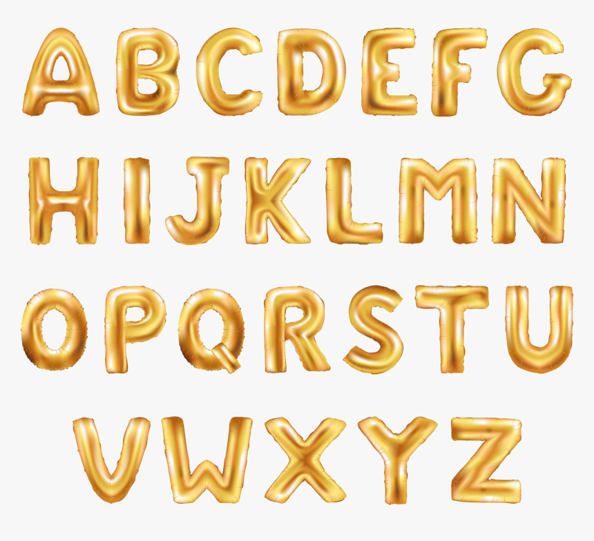 Golden Word Balloon Letter Font Photography Stock Clipart - Balloon Letter A Clipart, HD Png Download