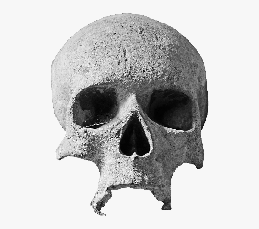 Skull Stone Skull Head Spiritual Stone Ornament - Skull Grunge Png, Transparent Png