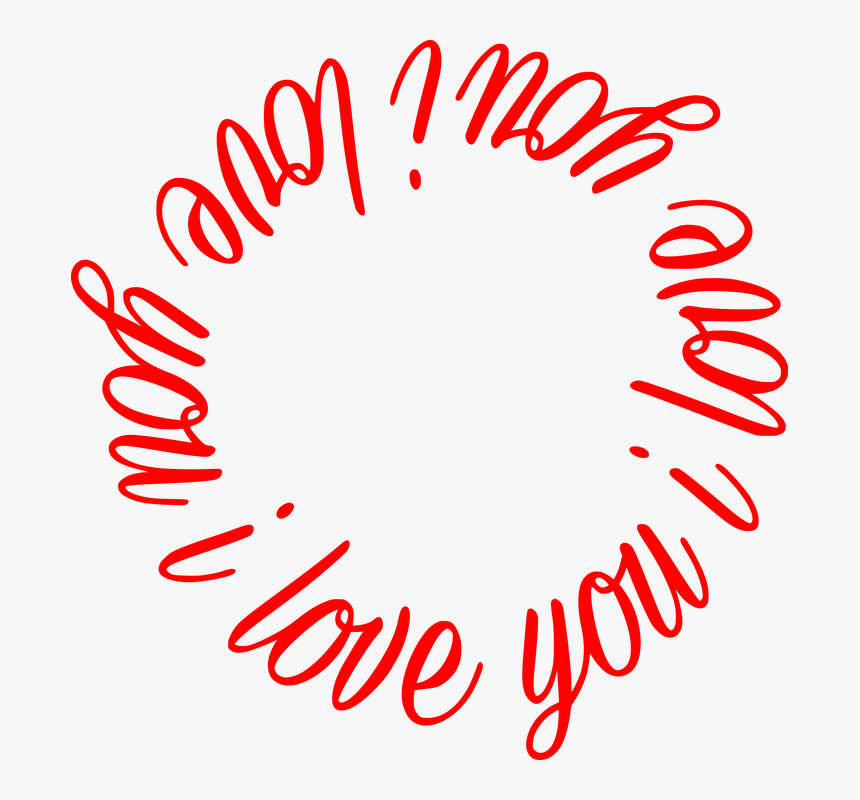 I Love You, Text, Love, Circle, Vector, Clipart - Love You In A Circle, HD Png Download