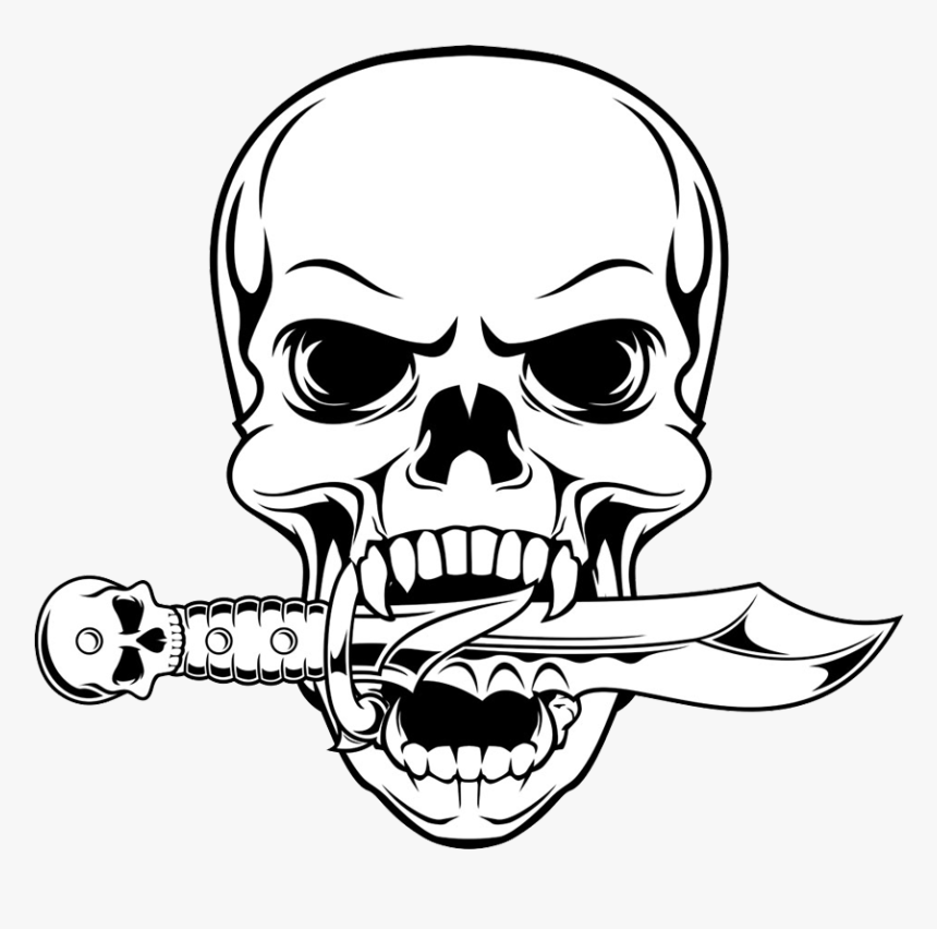 Illustration Drawing Skull Png Download Free Clipart - Skull Drawing, Transparent Png