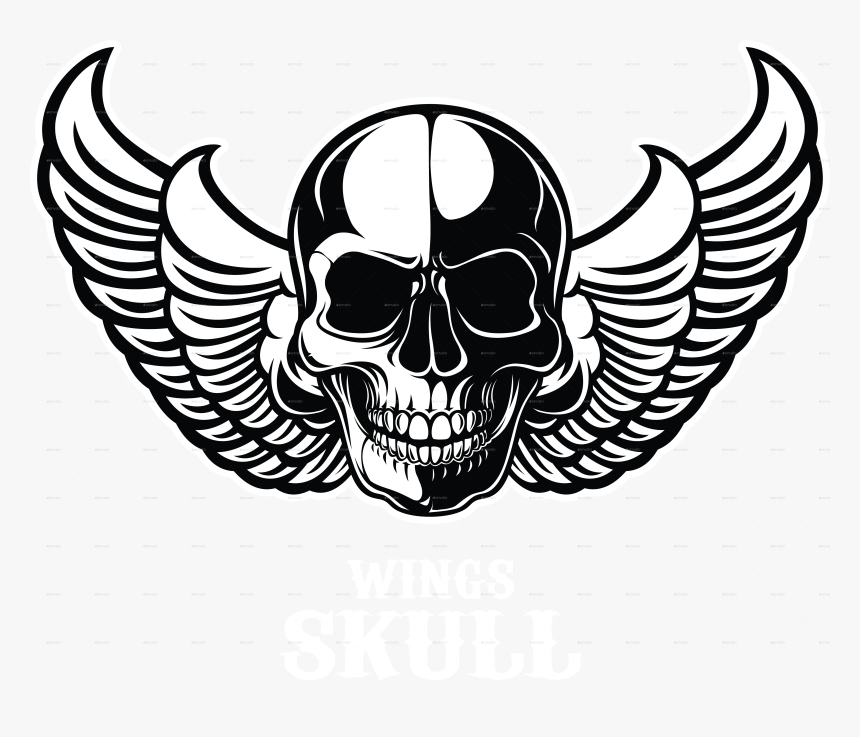 Skull Wing Png - Vintage Transparent Skull Png, Png Download