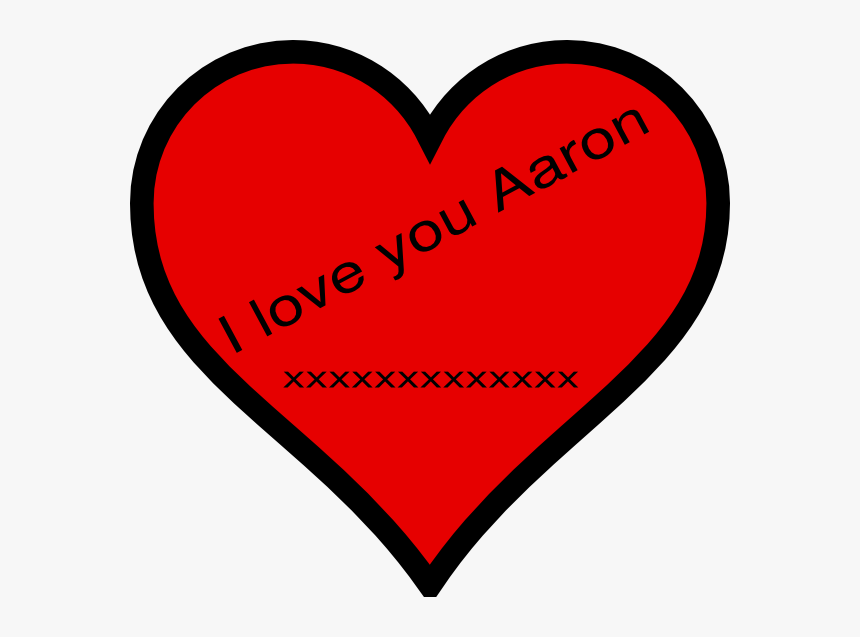 I Love You Aaron Svg Clip Arts - Heart, HD Png Download