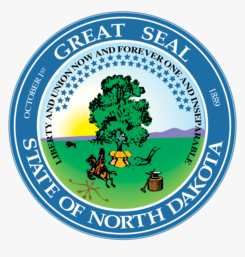 North Dakota State Seal Png - North Dakota State Flag And Seal, Transparent Png
