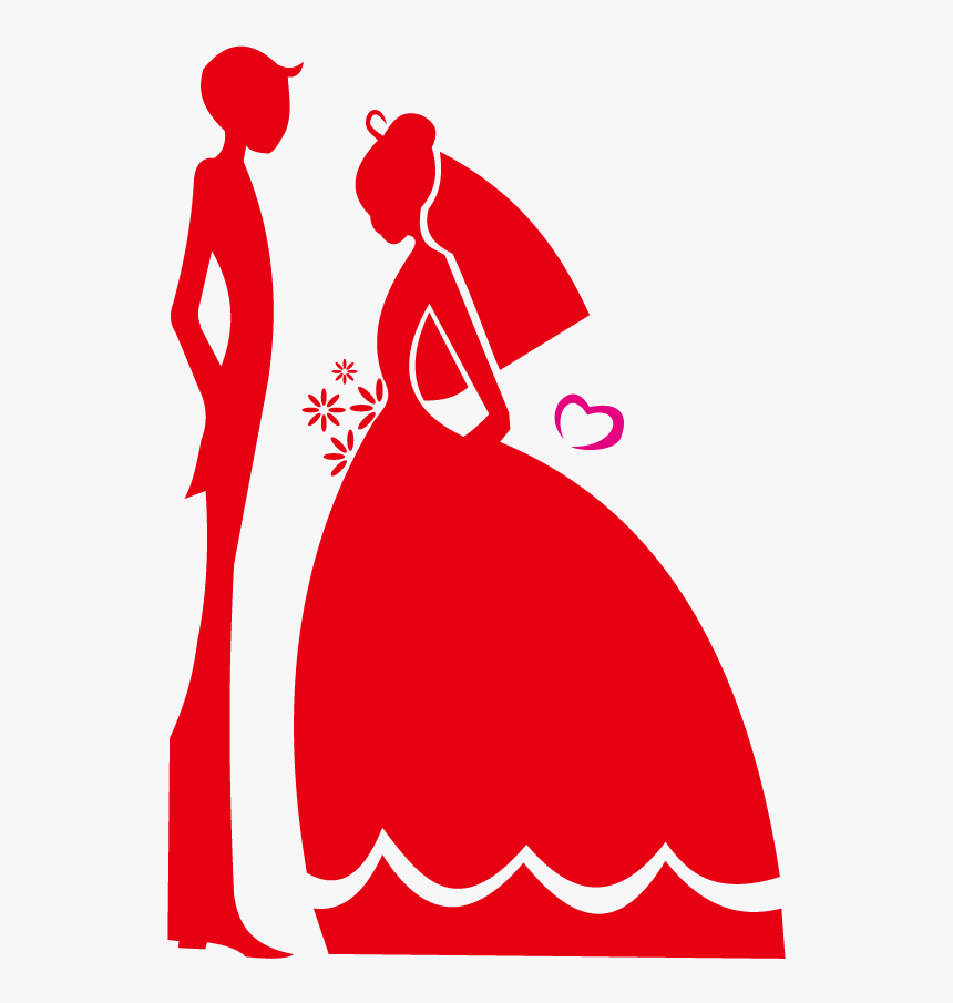 Red Wedding Dress Silhouette Vector Png Download - Red Wedding Clip Art, Transparent Png