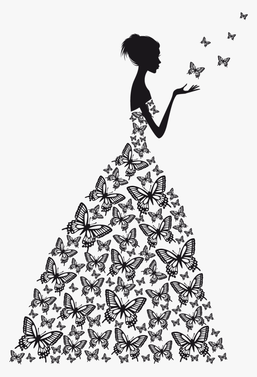 Wall Decal Wedding Png Image High Quality Clipart - Butterfly Woman Vector, Transparent Png