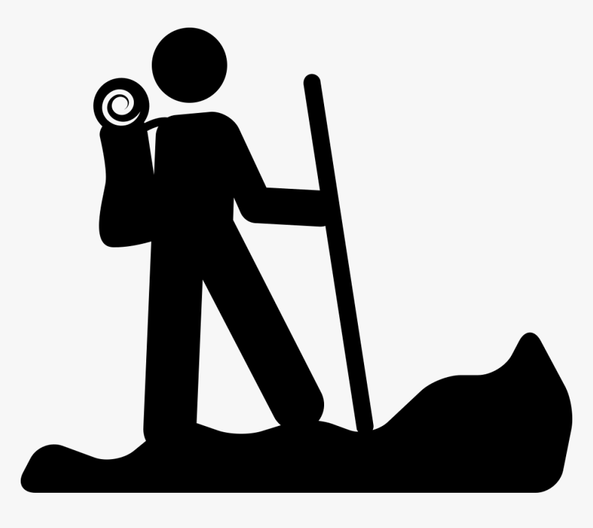 Hiking Person Silhouette With A Stick - Hiking Icon Png, Transparent Png