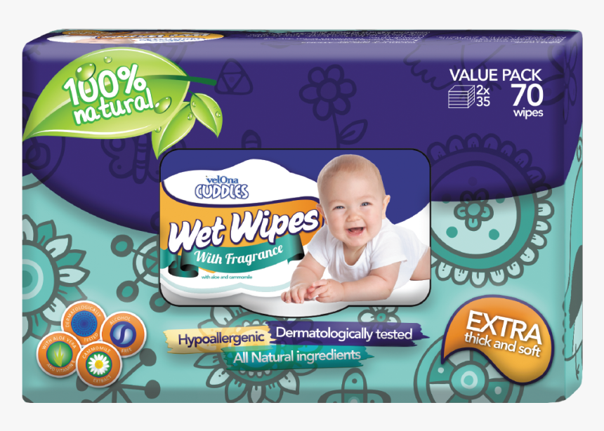 Velona Cuddles Wet Wipes - Wet Wipes Fragrance Free, HD Png Download
