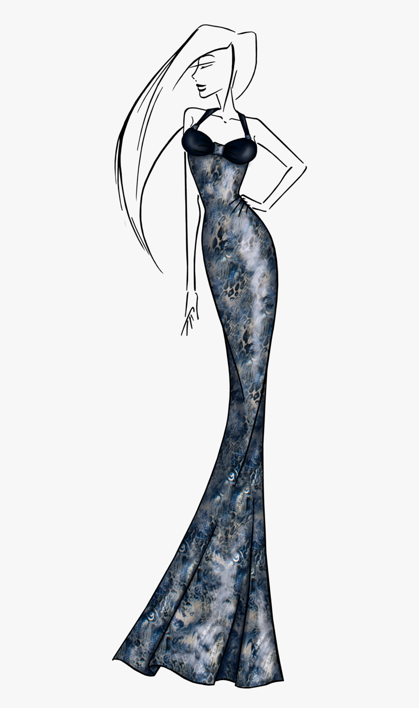 Dress Silhouettes - Model Dress Silhouette Png, Transparent Png