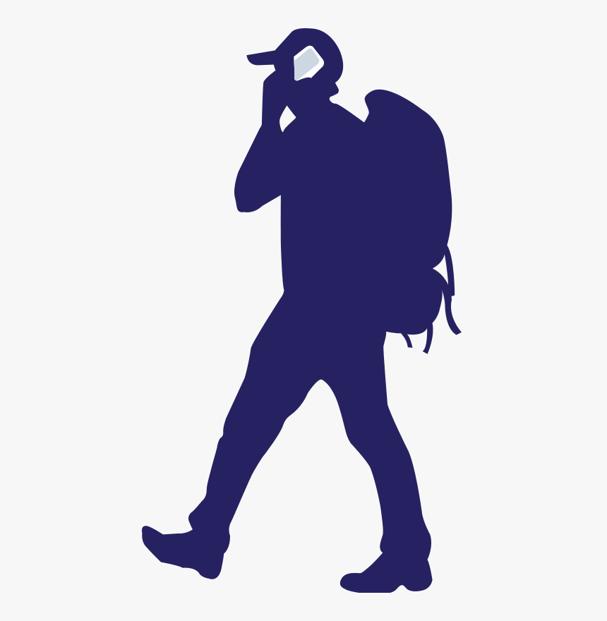 Standing,human Behavior,silhouette - Backpacker Silhouette, HD Png Download