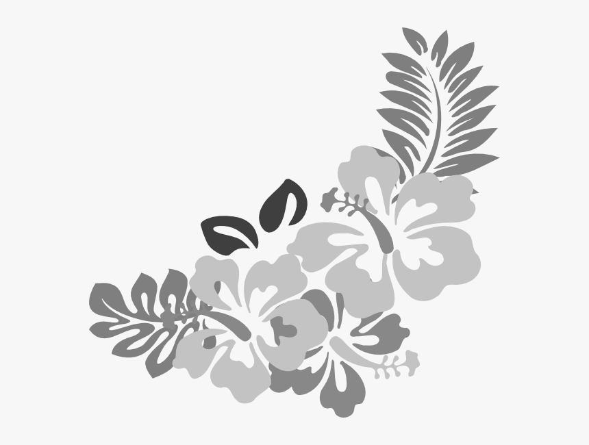 Grey Flower Png - Hibiscus Clip Art, Transparent Png