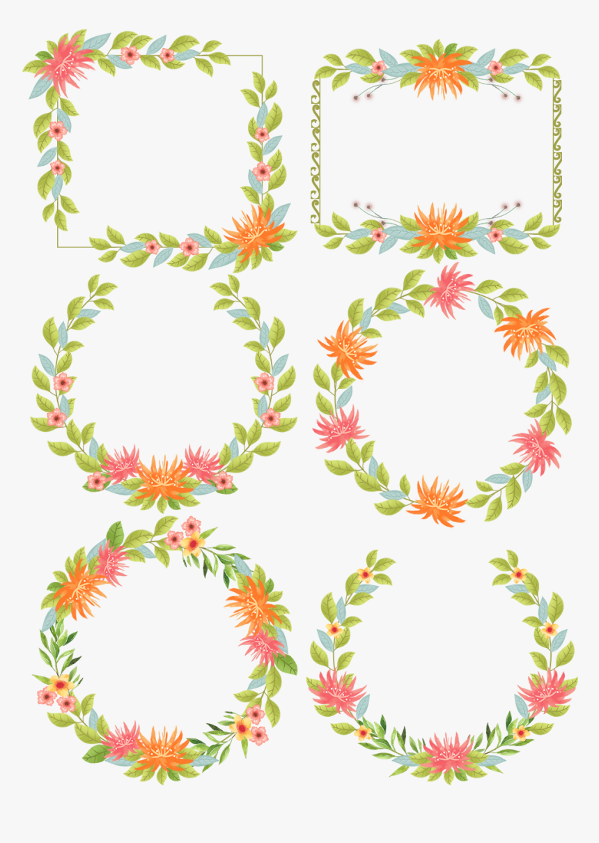 Cartoon Plant Flower Border Png And Psd - Flower Border Painting, Transparent Png