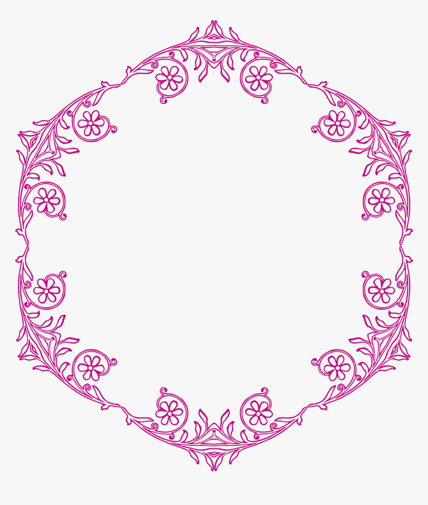 Floral Frame Borders Vector Black And White, HD Png Download