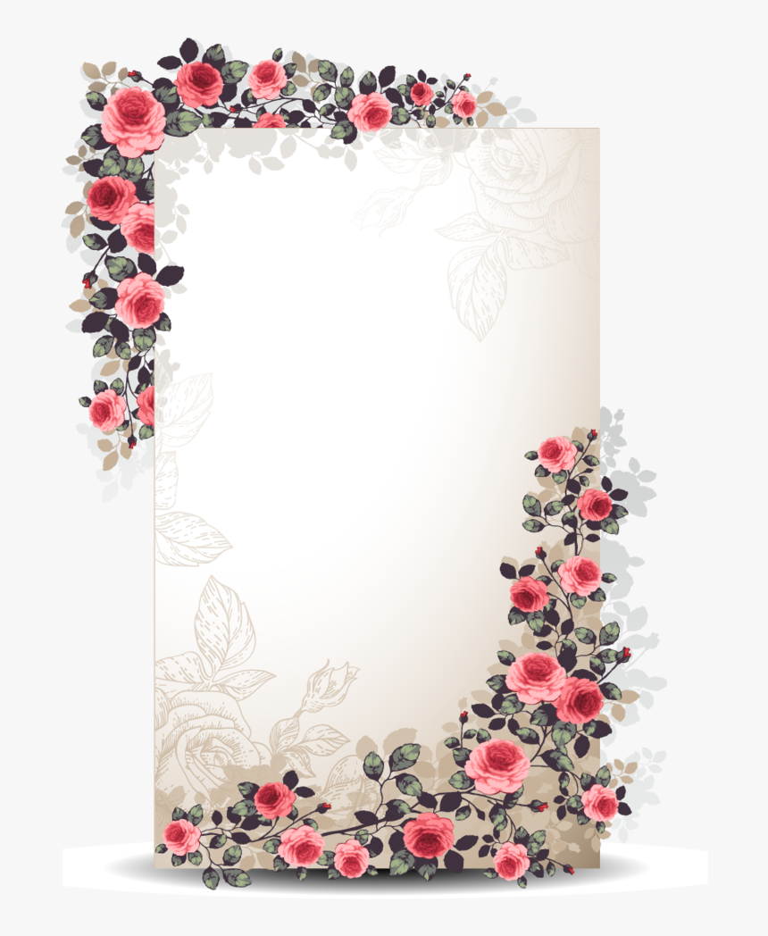 Flower Border Png, Vector Border, Letter Photography, - Flower Border Design Png, Transparent Png