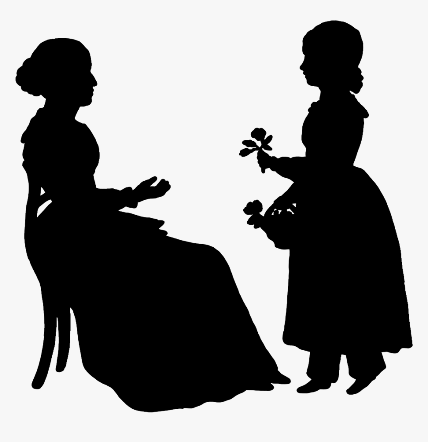 Free Silhouette Clipart - Mother And Daughter Silhouette Png, Transparent Png