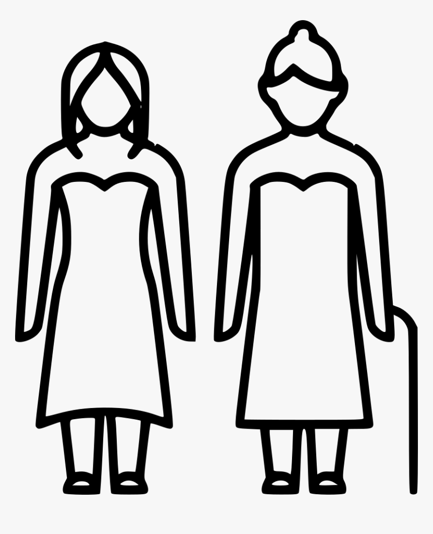 Grandma Daughter - Drawing Of Mom And Baby, HD Png Download