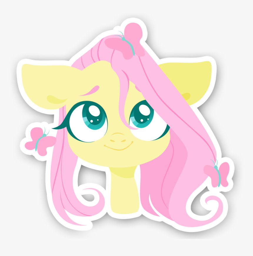 Belka-sempai, Bust, Butterfly, Cute, Fluttershy, Looking - Cartoon, HD Png Download