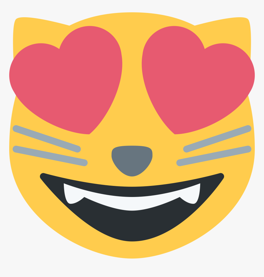 Emoji Cat Heart Eyes Png - Cat Heart Eyes Emoji, Transparent Png