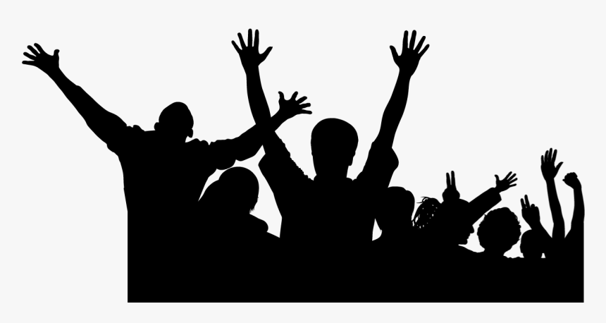 Crowd Png - Crowd Cheering Silhouette Png, Transparent Png
