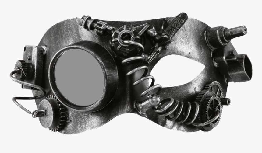 Silver Steampunk Monocle Eye Mask - Catene Luminose Led, HD Png Download