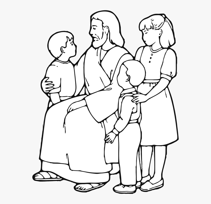 Emotion,art,people - Clip Art Jesus With Children, HD Png Download