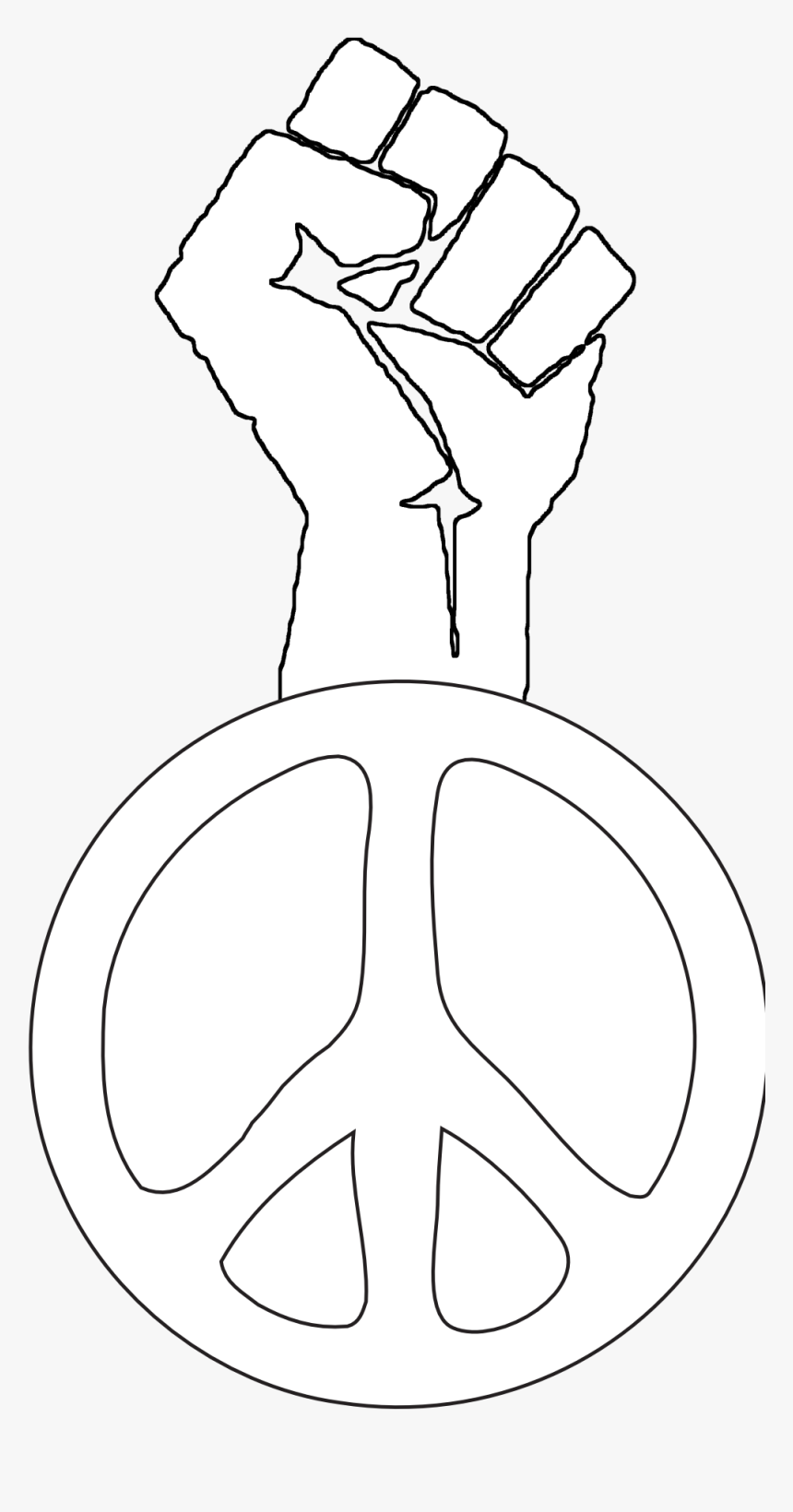 Transparent Black Fist Png - Black And White People Symbols, Png Download
