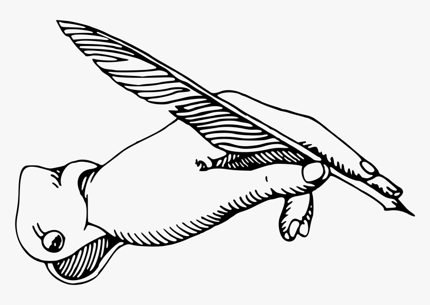 Hand With Quill Clip Arts - Hand With Quill Png, Transparent Png