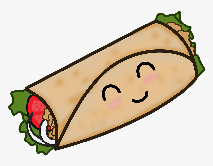 Taco, Mexican Food, Taco Kawaii, Tortilla, Restaurant - Kawaii Burrito, HD Png Download
