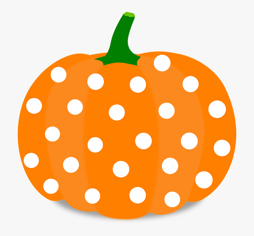 Pumpkin Halloween Vegetable - Black And White Polka Dot Pumpkin, HD Png Download